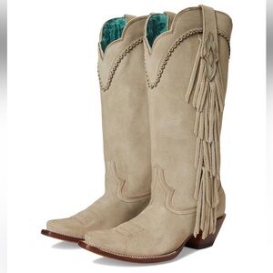 Corral Taupe Fringe Suede Western Boots